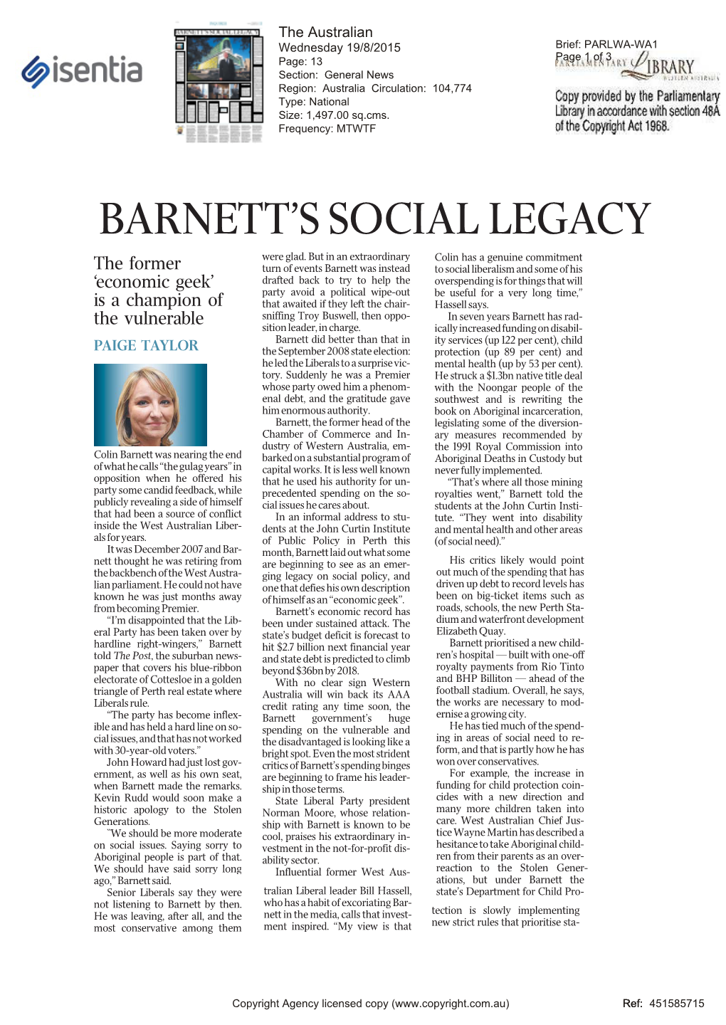 Barnett's Social Legacy