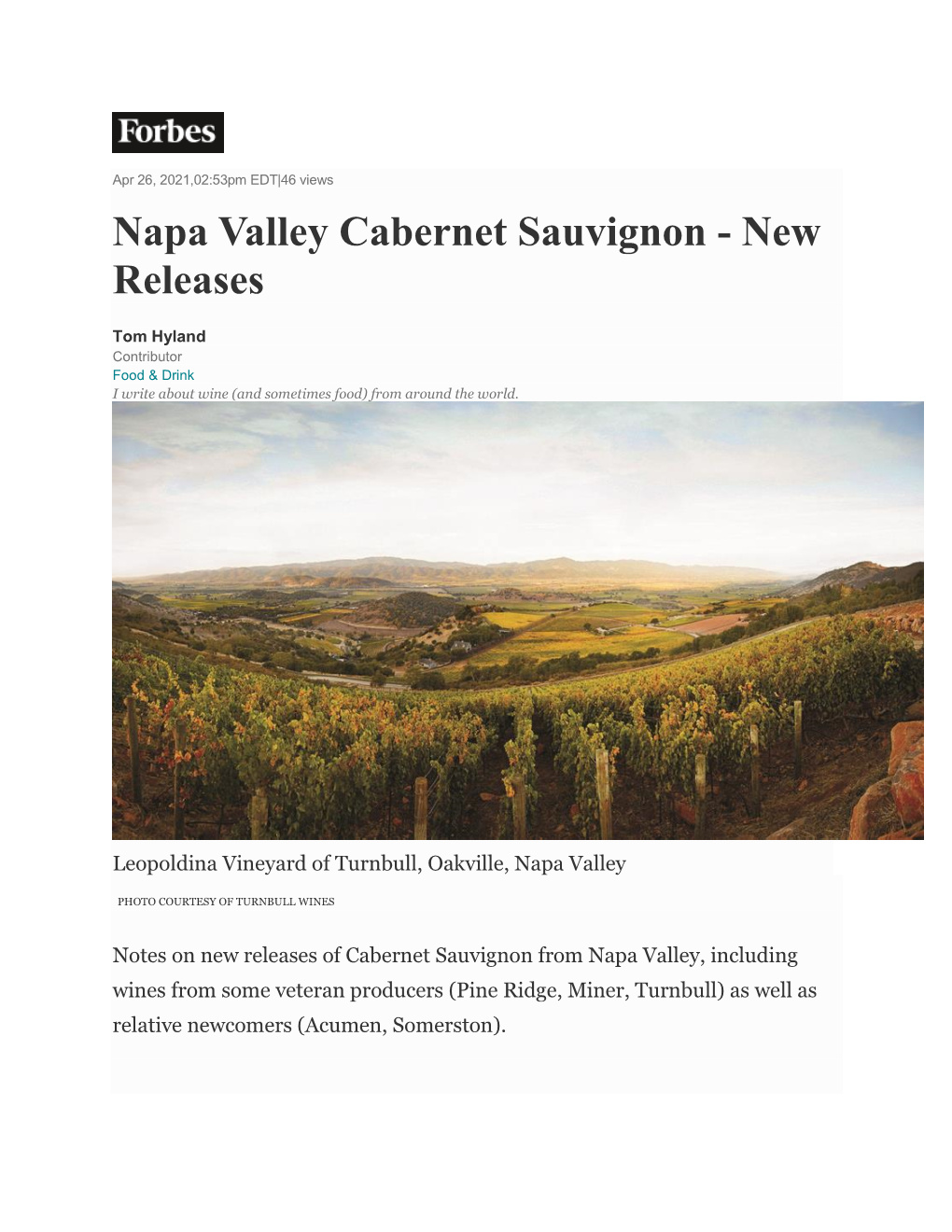 Napa Valley Cabernet Sauvignon - New Releases