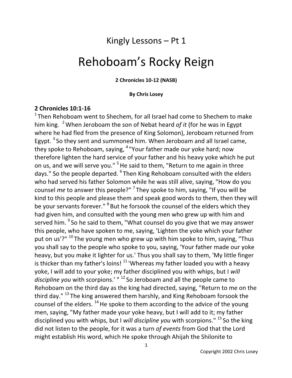 Rehoboam's Rocky Reign