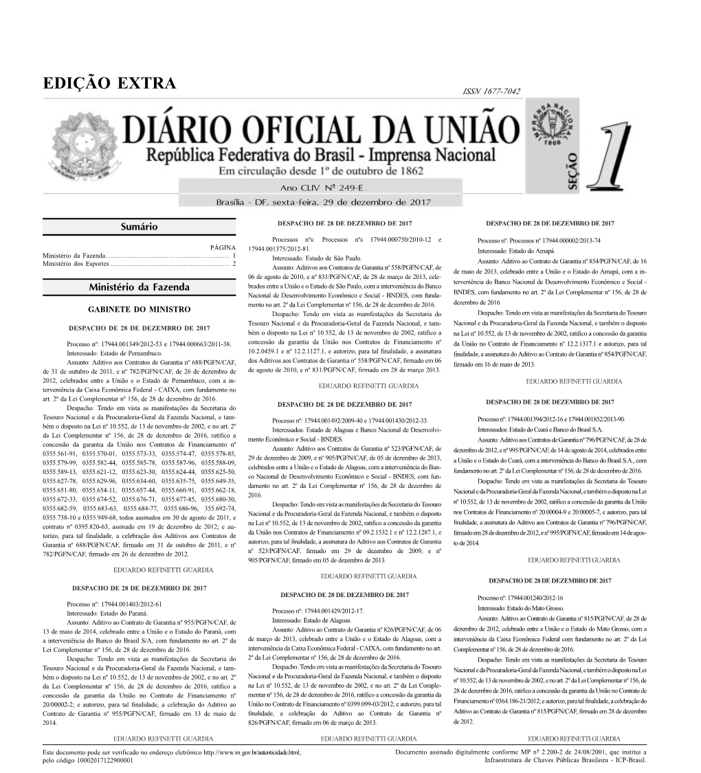 Edição Extra Issn 1677-7042