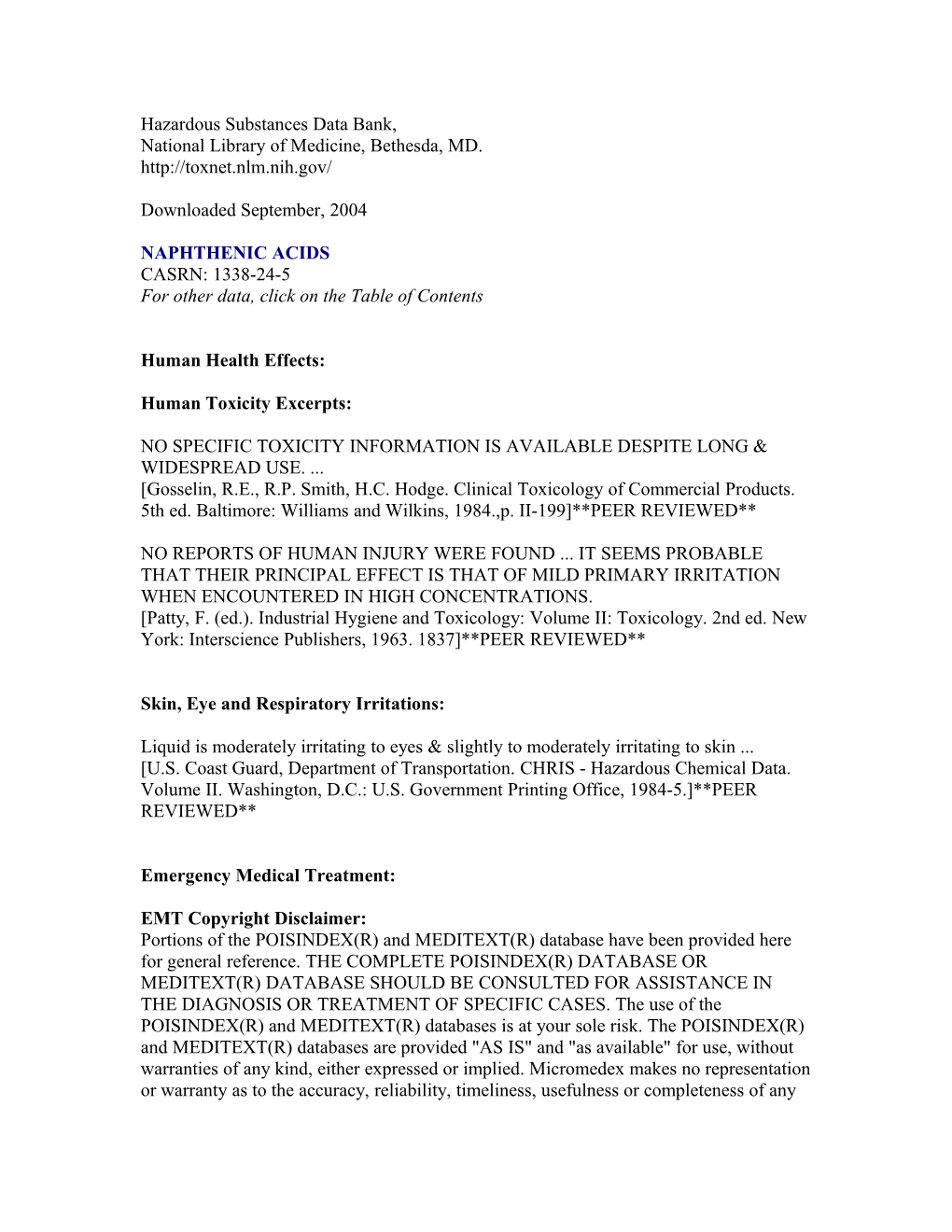 Hazardous Substances Data Bank s2