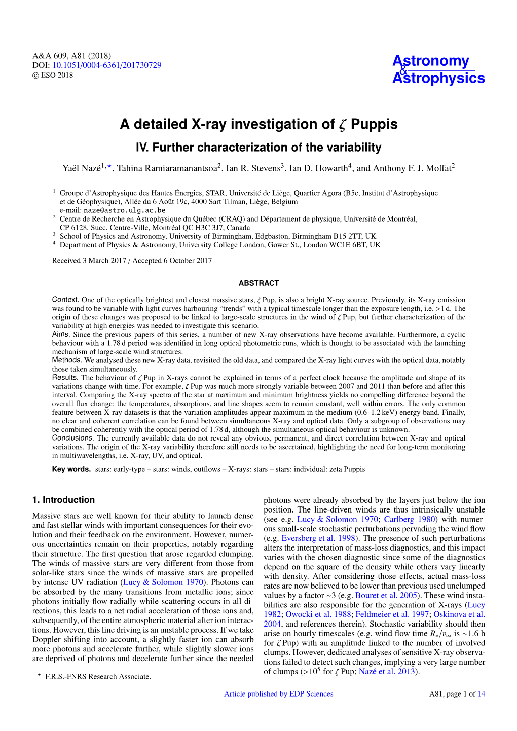 A Detailed X-Ray Investigation of Ζ Puppis IV