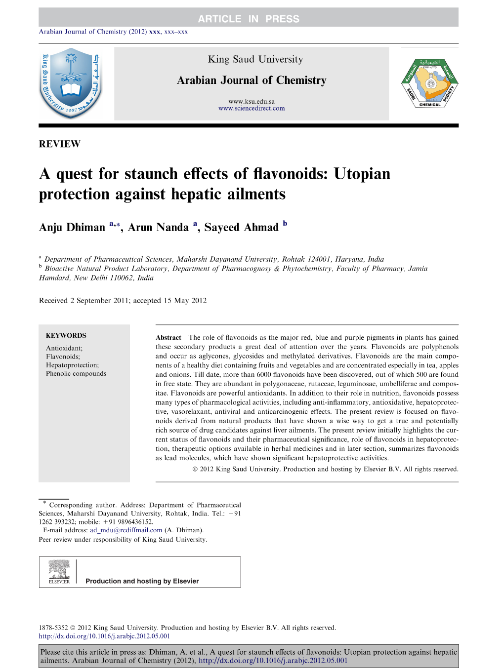 A Quest for Staunch Effects of Flavonoids