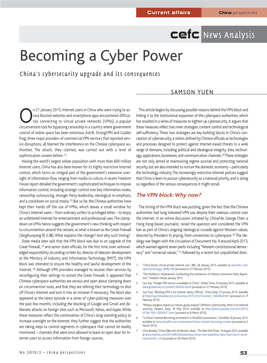 Becoming a Cyber Power