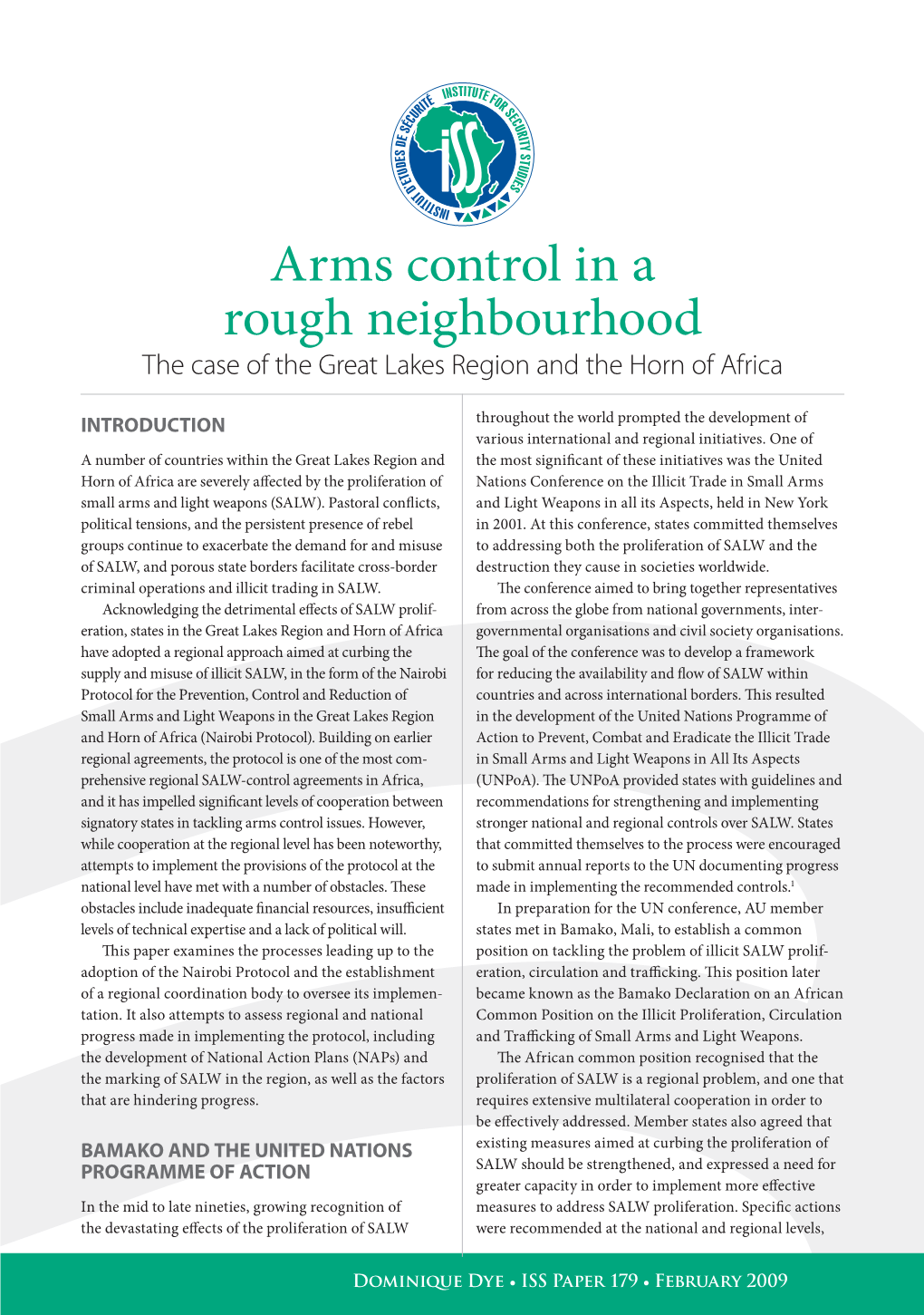 Arms Control in a Rough Neighbourhood the Case of the Great Lakes Region and the Horn of Africa