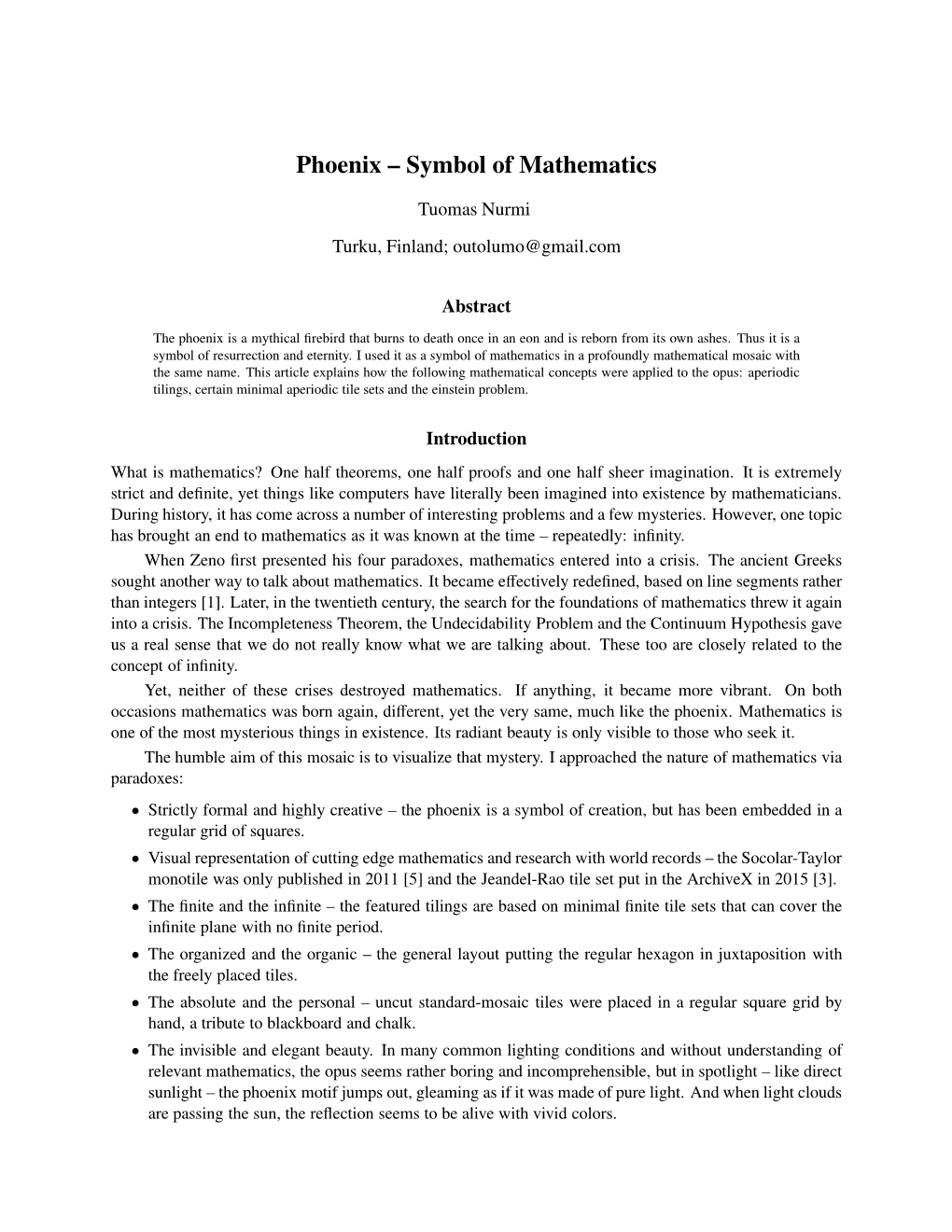 Phoenix – Symbol of Mathematics