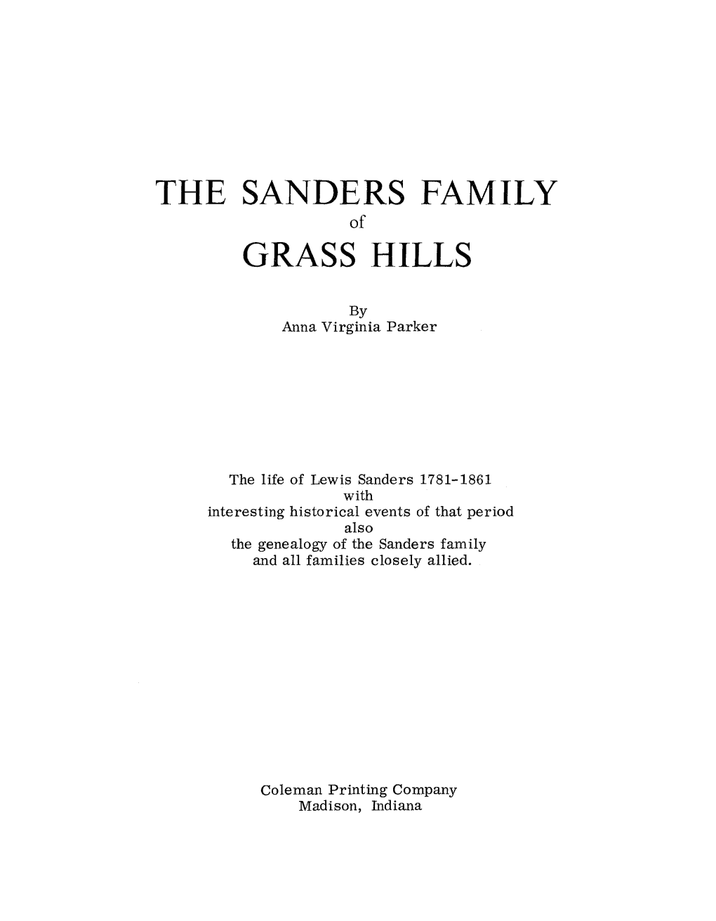 The Sanders Family Grass Hills