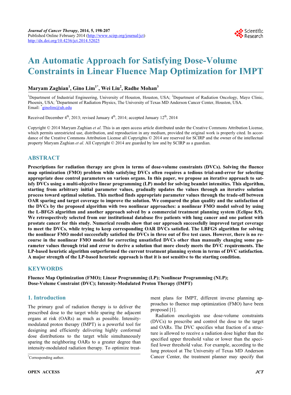 Satisfying Dose-Volume Constraints in Linear Fluence Map Optimization for IMPT