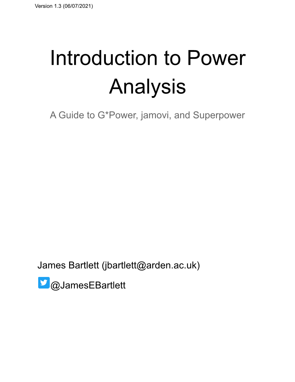 Introduction to Power Analysis