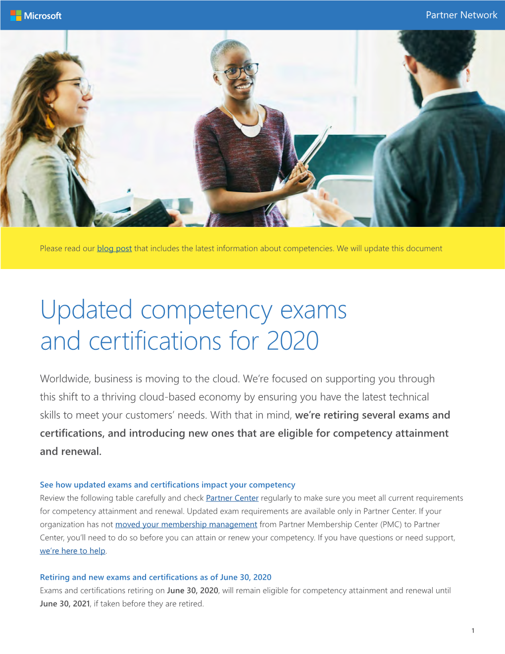 Updated Competency Exams and Certifications for 2020