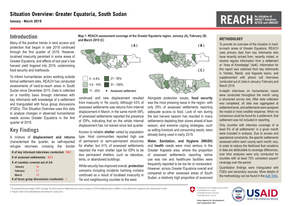 Greater Equatoria, South Sudan January - March 2019