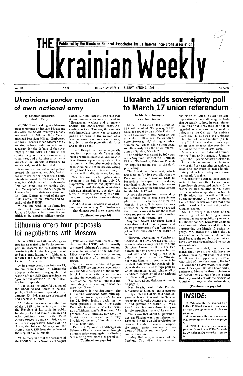 The Ukrainian Weekly 1991, No.9