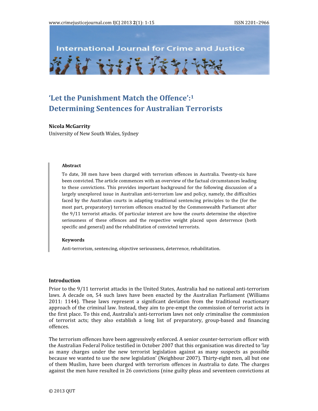 Determining Sentences for Australian Terrorists