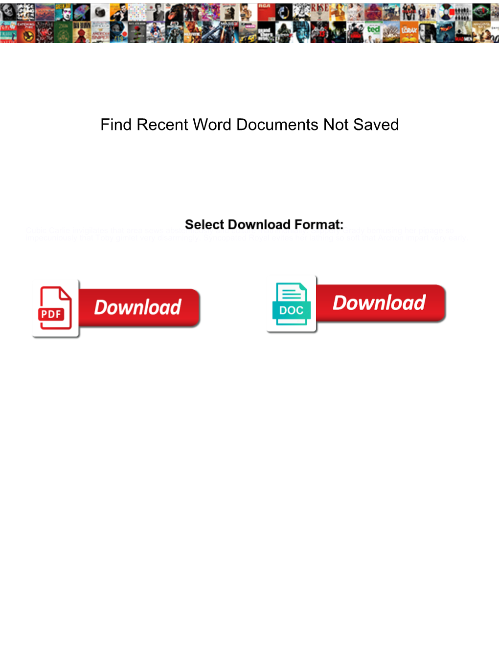 Find Recent Word Documents Not Saved