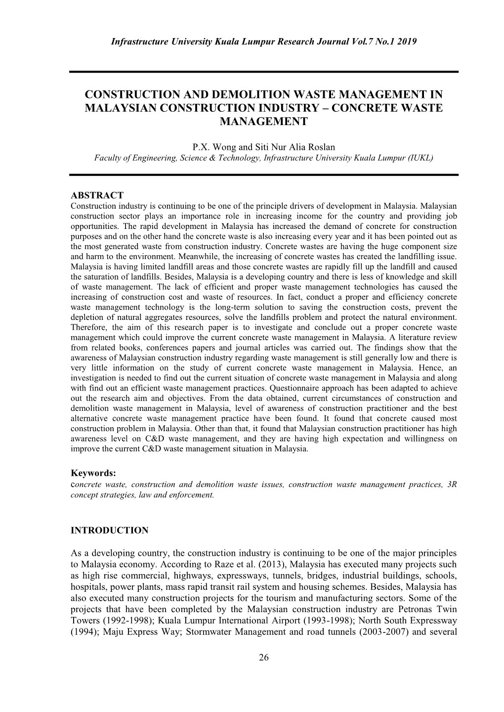 Construction and Demolition Waste Management in Malaysian Construction Industry – Concrete Waste Management