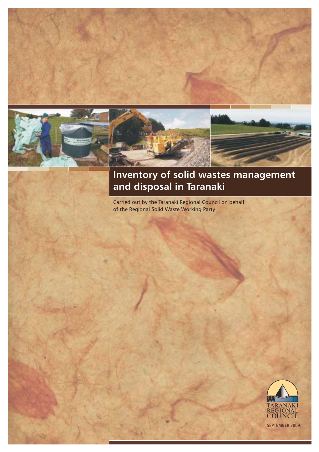 Inventory of Solid Wastes Management and Disposal in Taranaki
