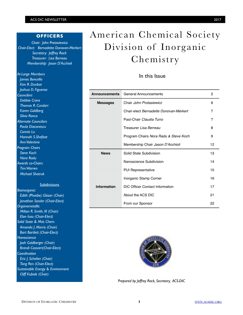 American Chemical Society Division of Inorganic Chemistry
