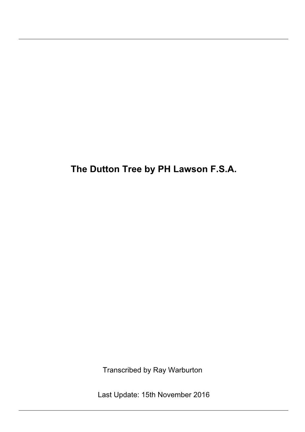 The Dutton Tree by PH Lawson F.S.A