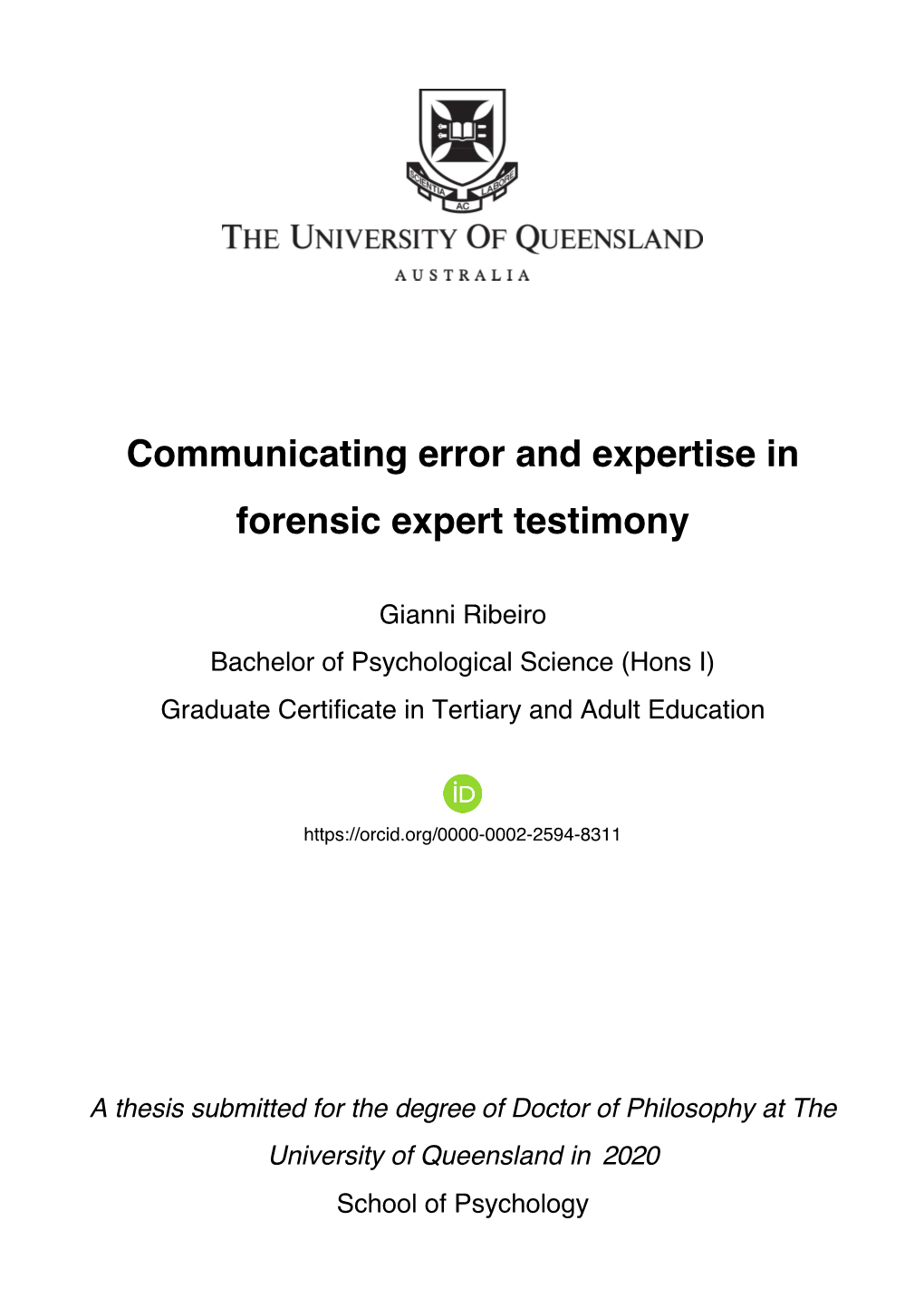 Communicating Error and Expertise in Forensic Expert Testimony