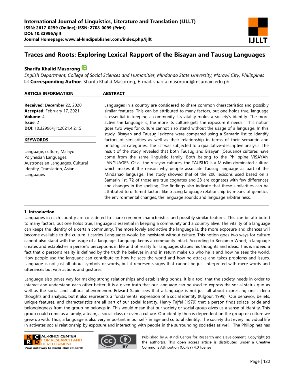 Exploring Lexical Rapport of the Bisayan and Tausug Languages