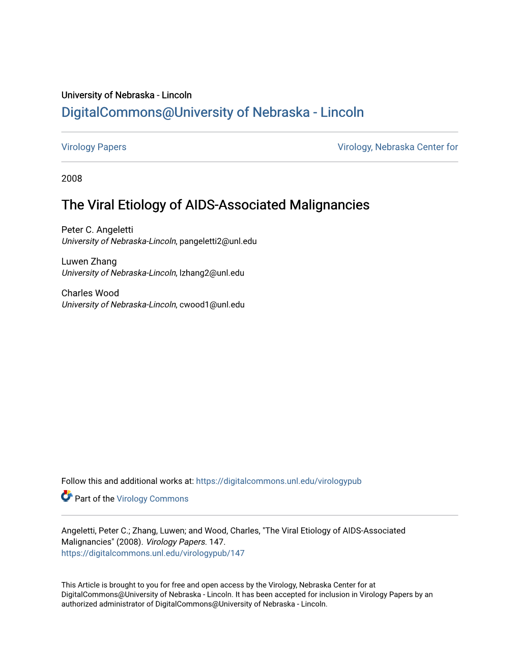 The Viral Etiology of AIDS-Associated Malignancies