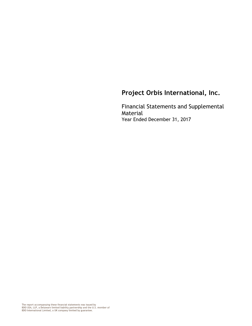 Project Orbis International, Inc