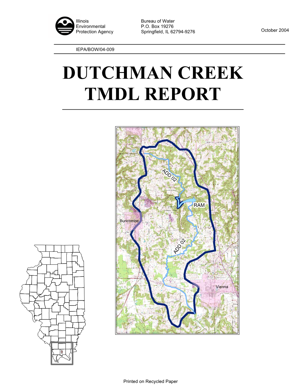 Dutchman Creek Tmdl Report