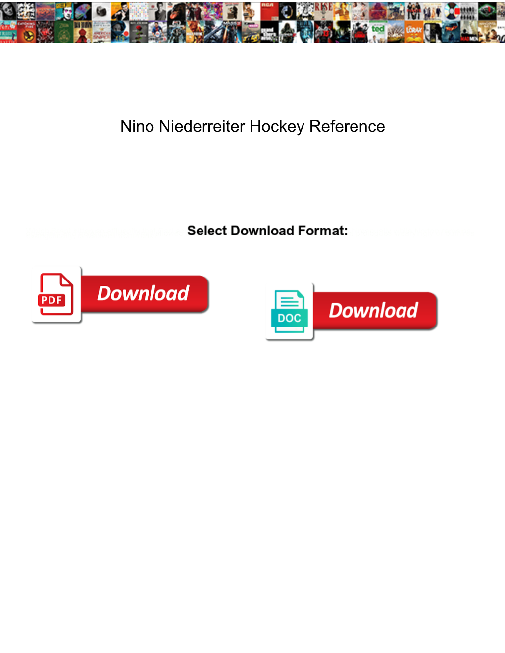 Nino Niederreiter Hockey Reference