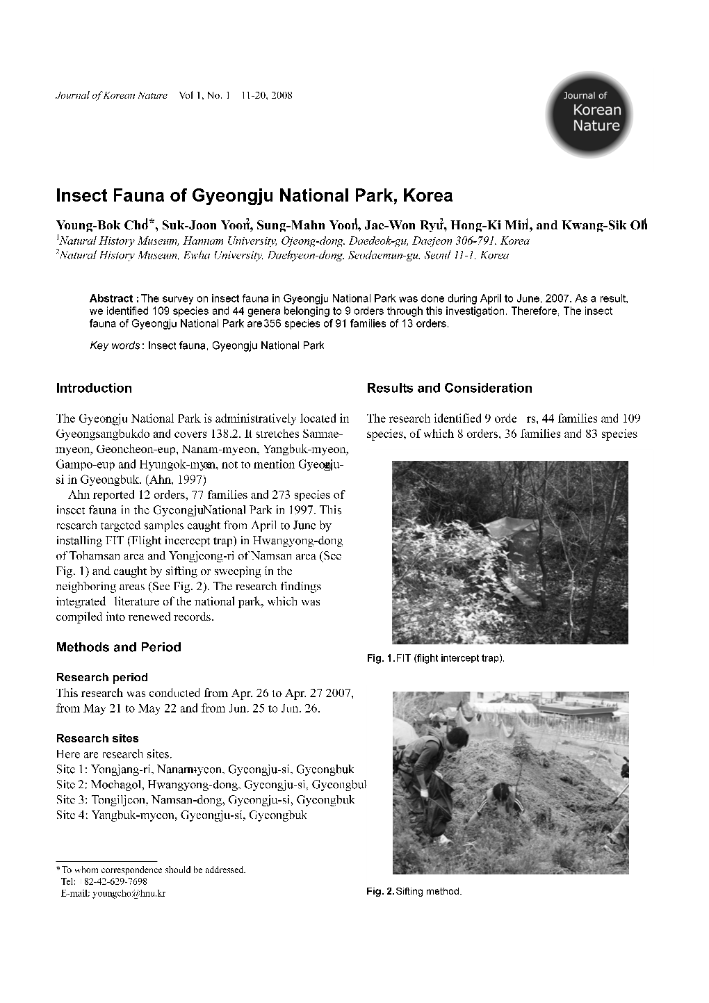 Insect Fauna of Gyeongju National Park, Korea