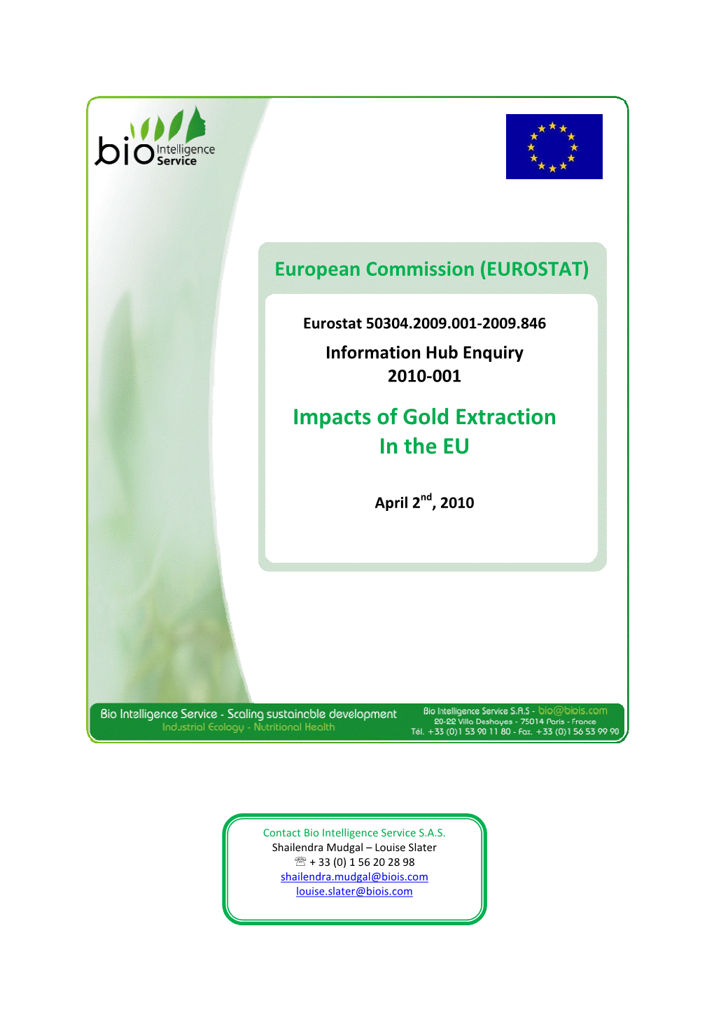 IH 2010-001 Reply Impacts of Gold Extraction in the EU