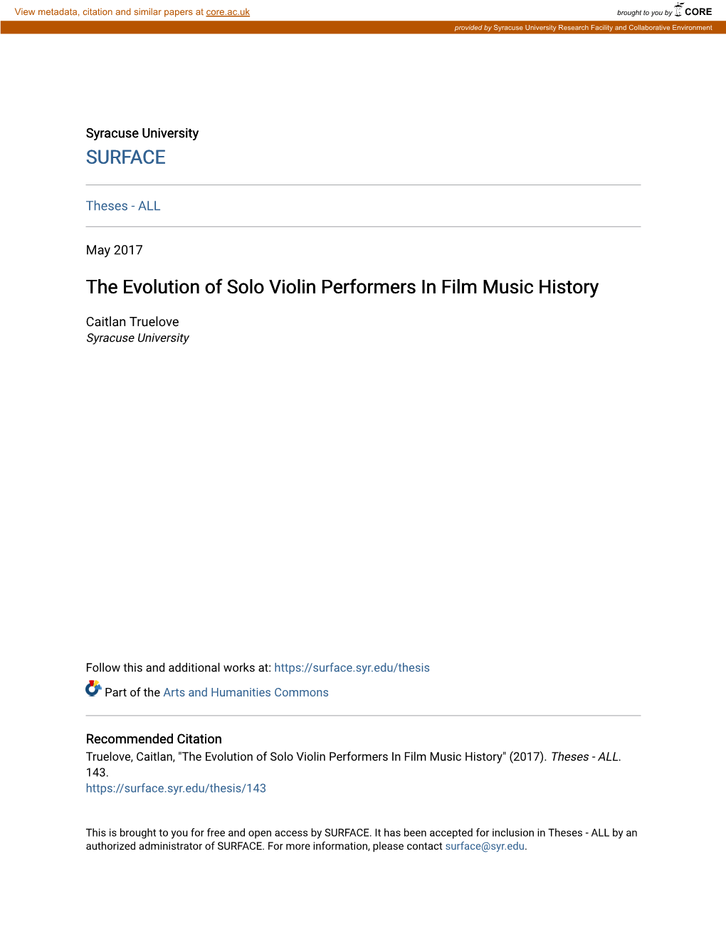 The Evolution of Solo Violin Performers in Film Music History