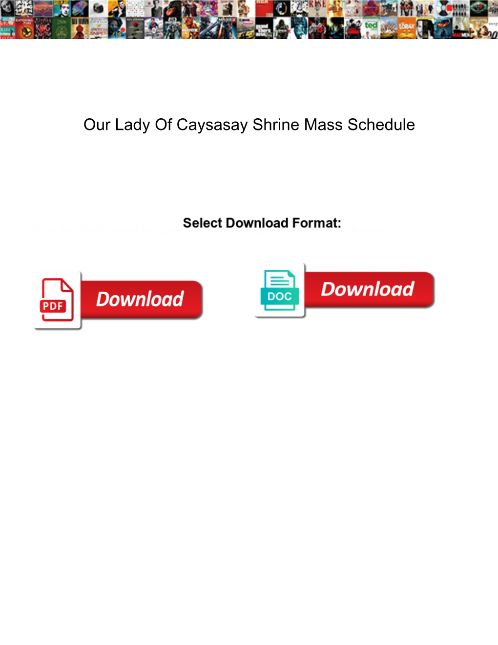 Our Lady of Caysasay Shrine Mass Schedule