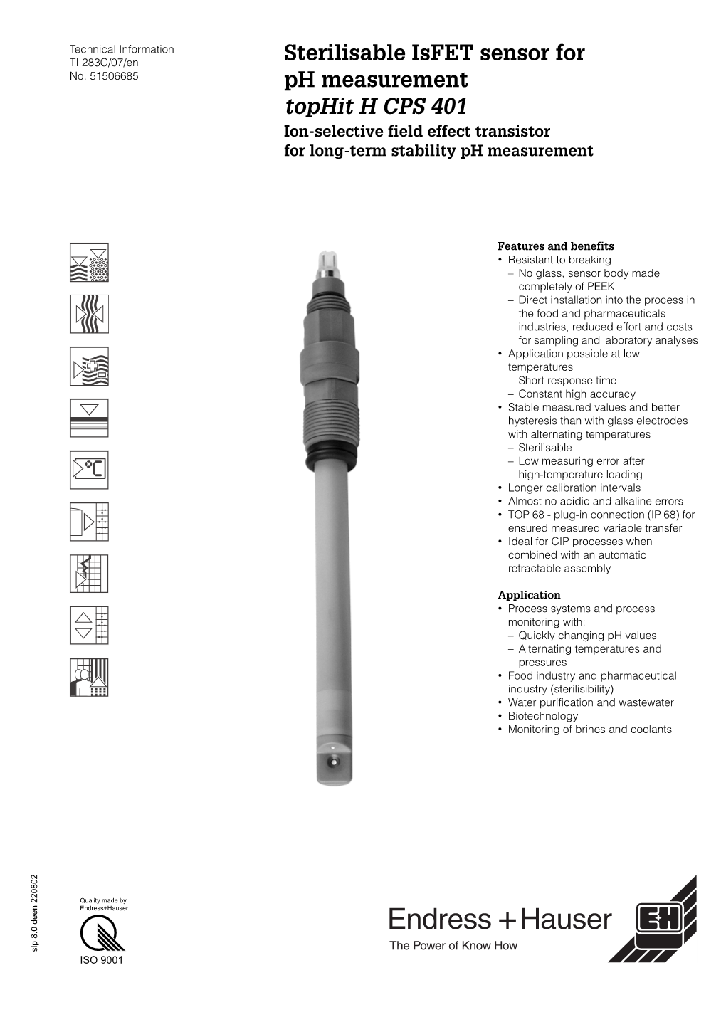 TOPHIT-H CPS401(Technical Information),TOPHIT-P CPS401G