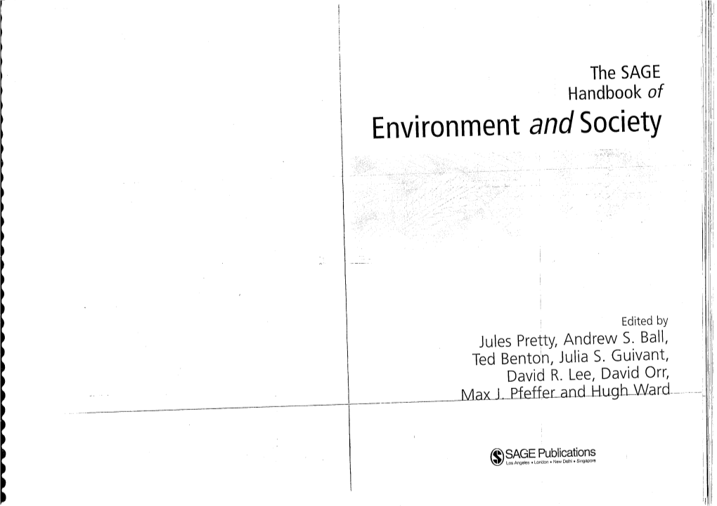 The SAGE Handbook of Environment and Society