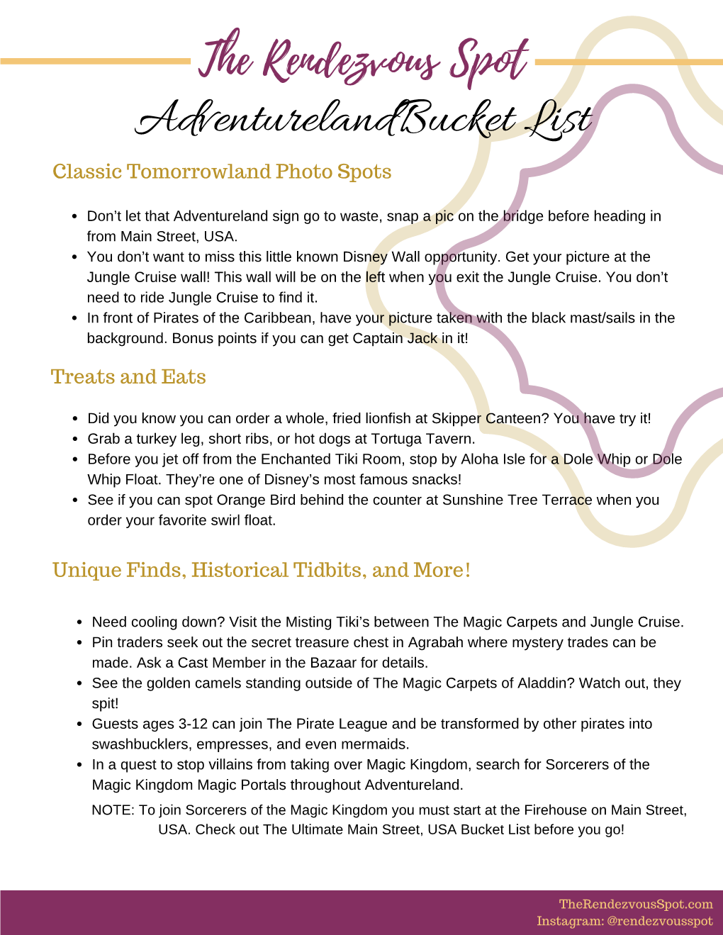 The Ultimate Adventureland Bucket List and Scavenger Hunt