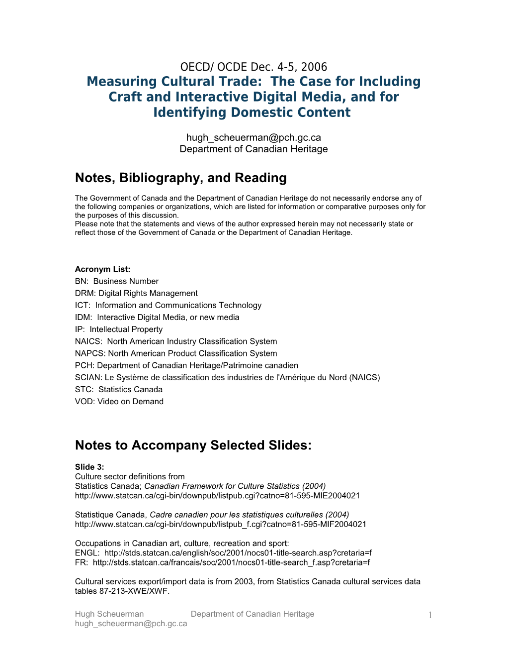 Bibliography and References