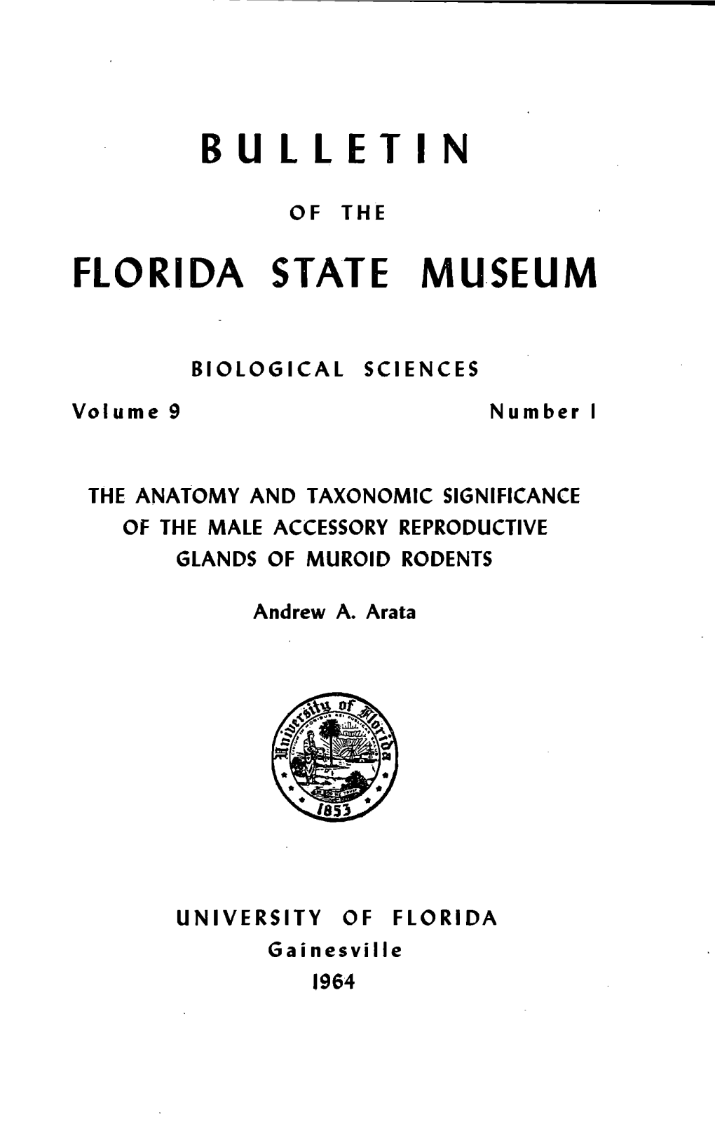 BULLETIN FLORIDA STATE MUSEUM Vol