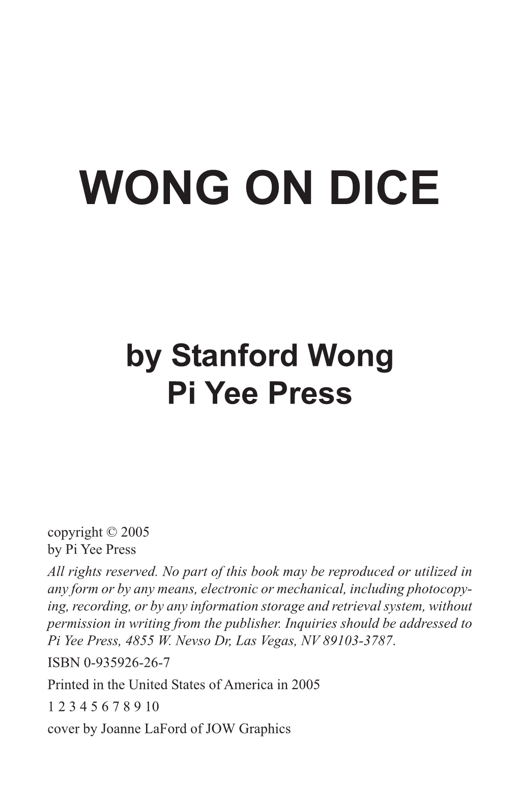 Wong on Dice