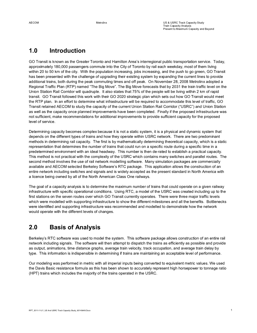 USRC Track Study Main Report