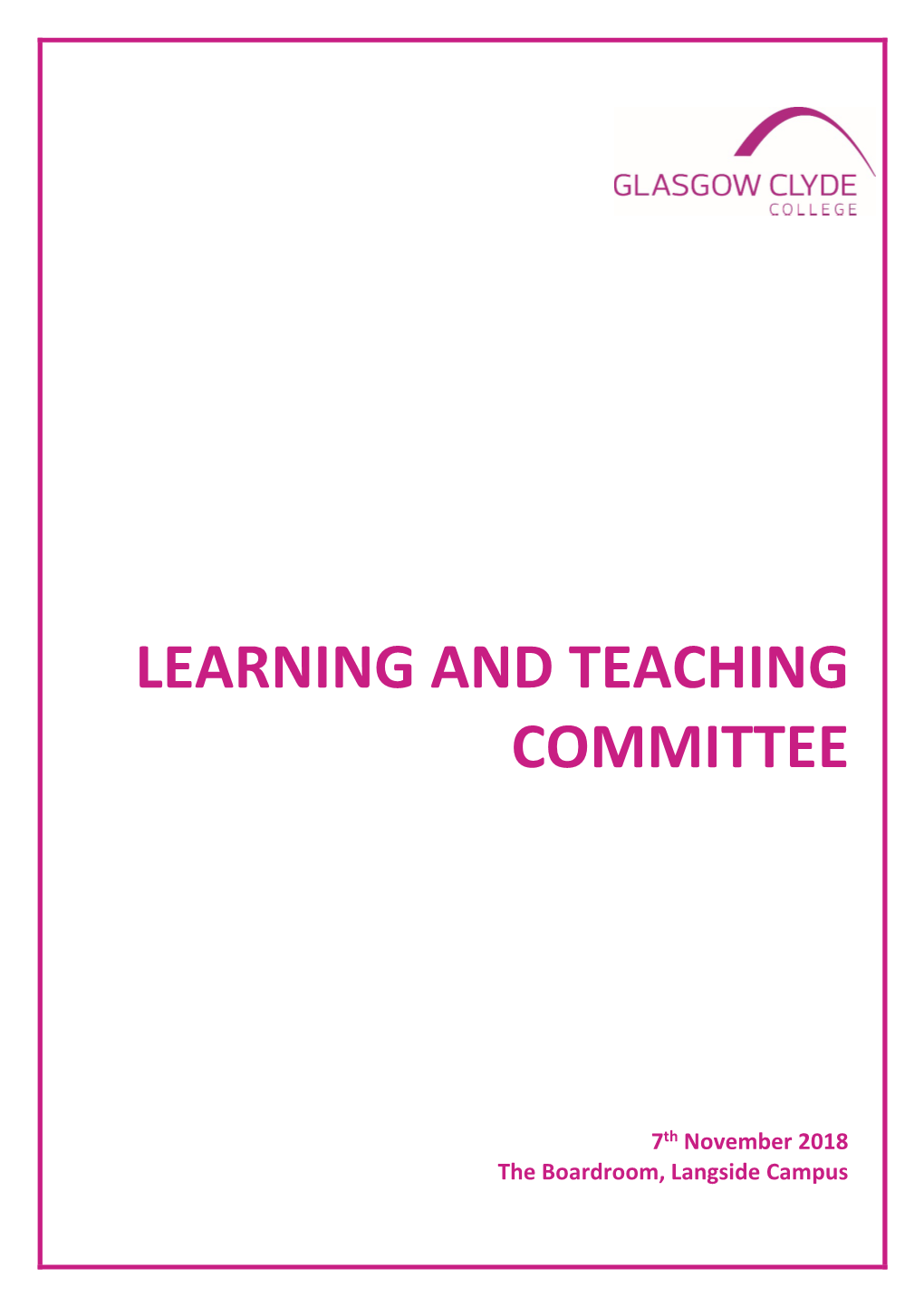 Learning and Teaching Committee