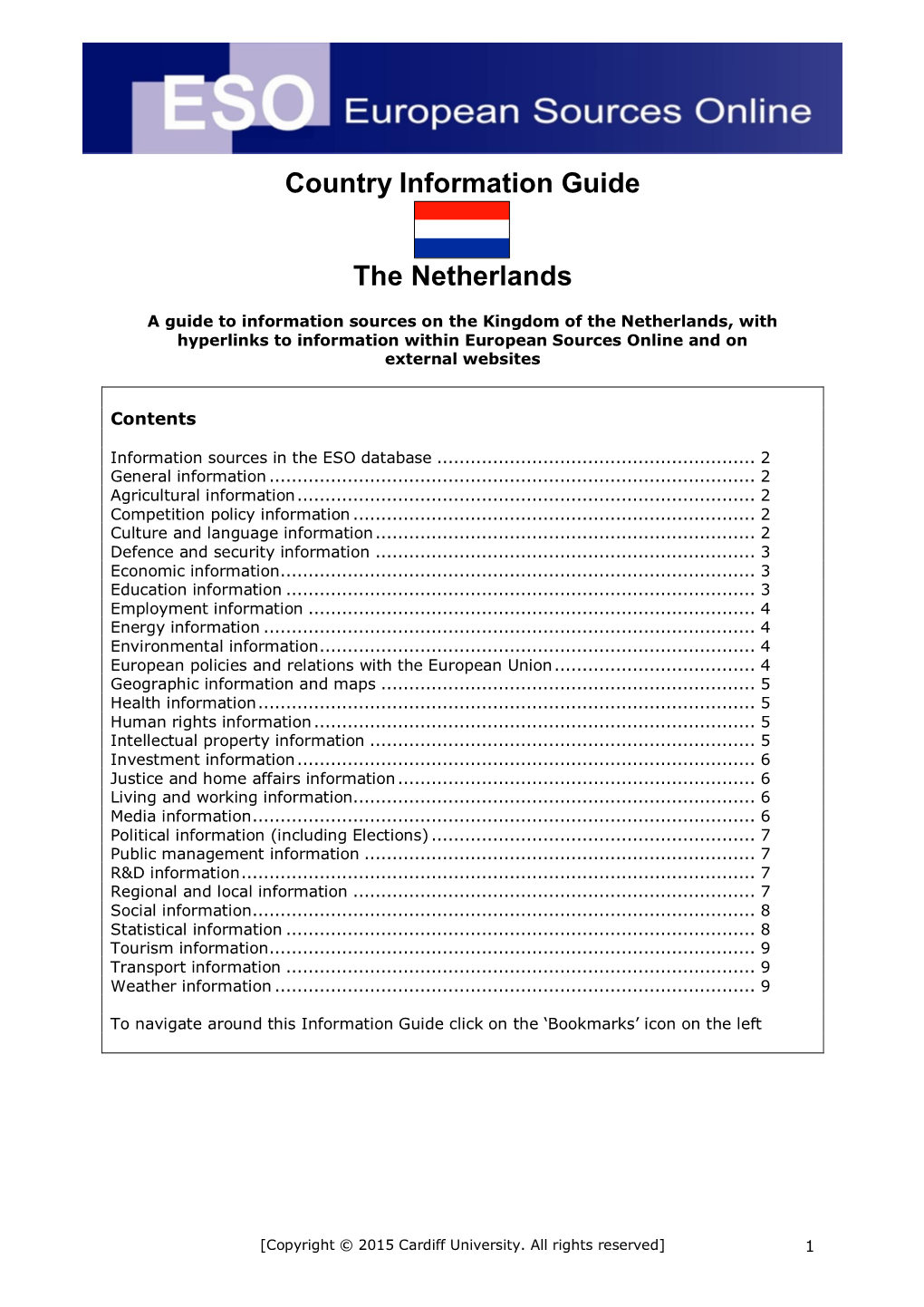 Country Information Guide the Netherlands