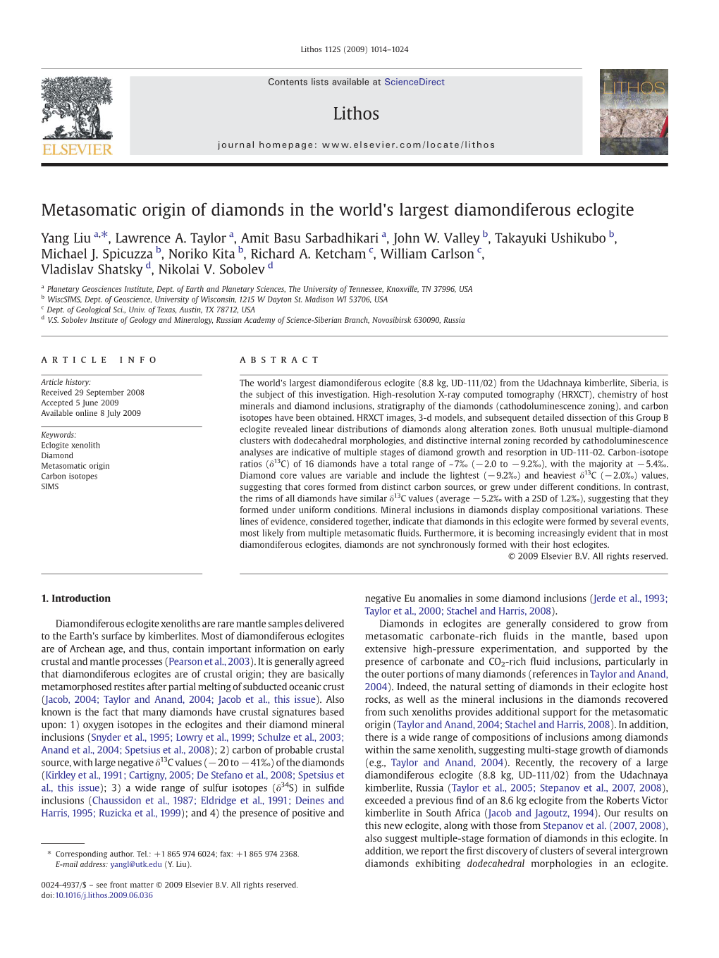 Metasomatic Origin of Diamonds in the World's Largest Diamondiferous Eclogite