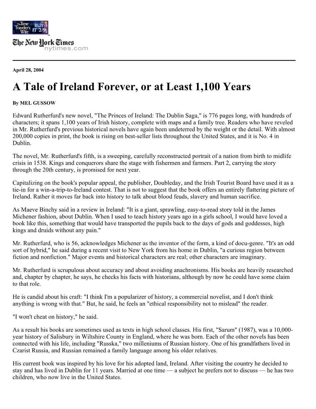 A Tale of Ireland Forever, Or at Least 1,100 Years