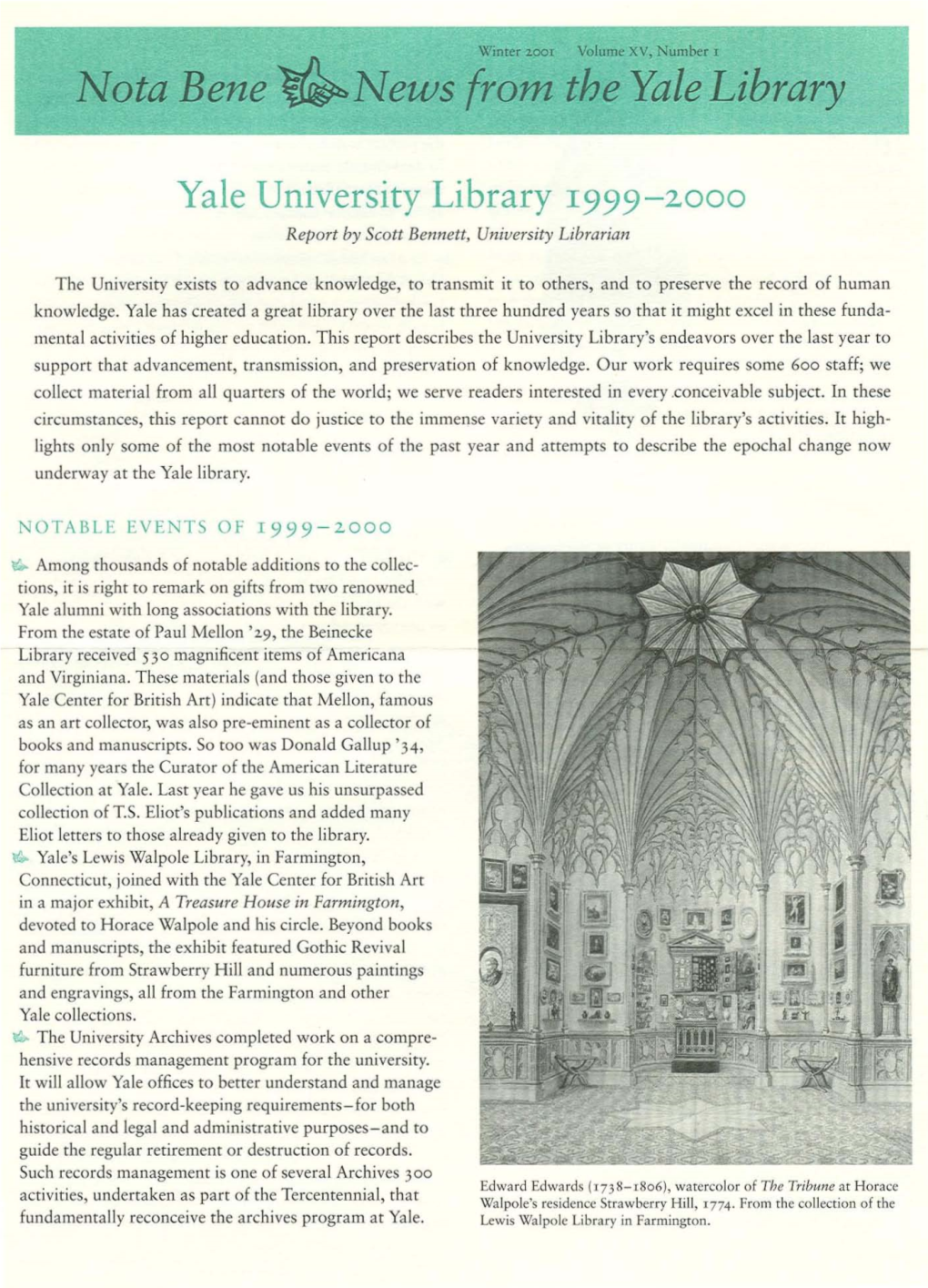 Nota Bene ~News from the Yale Library