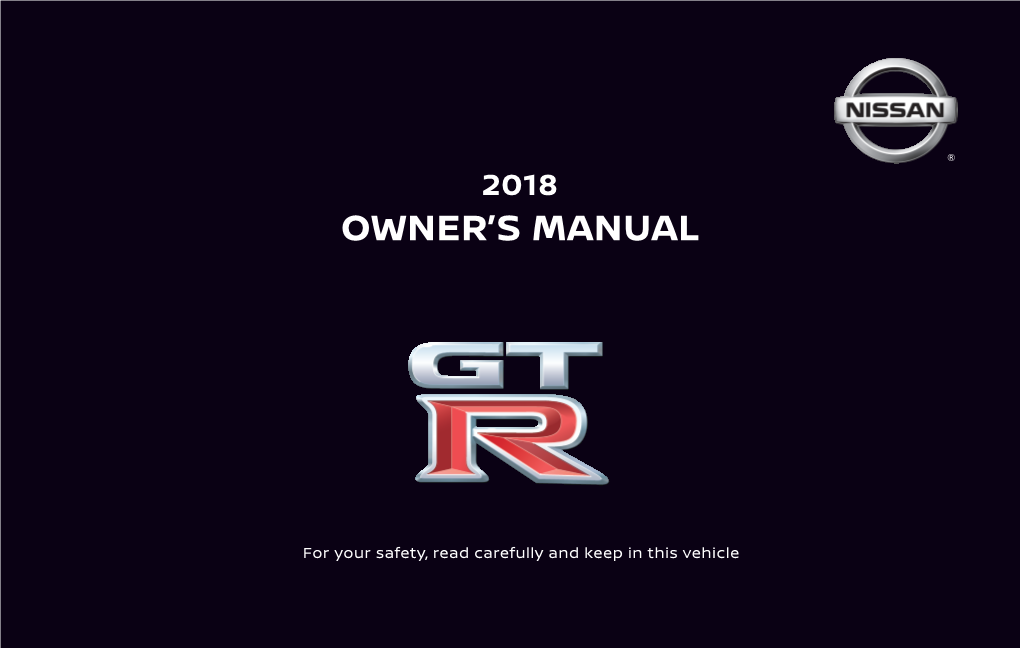 2018 Nissan GT-R | Owner's Manual