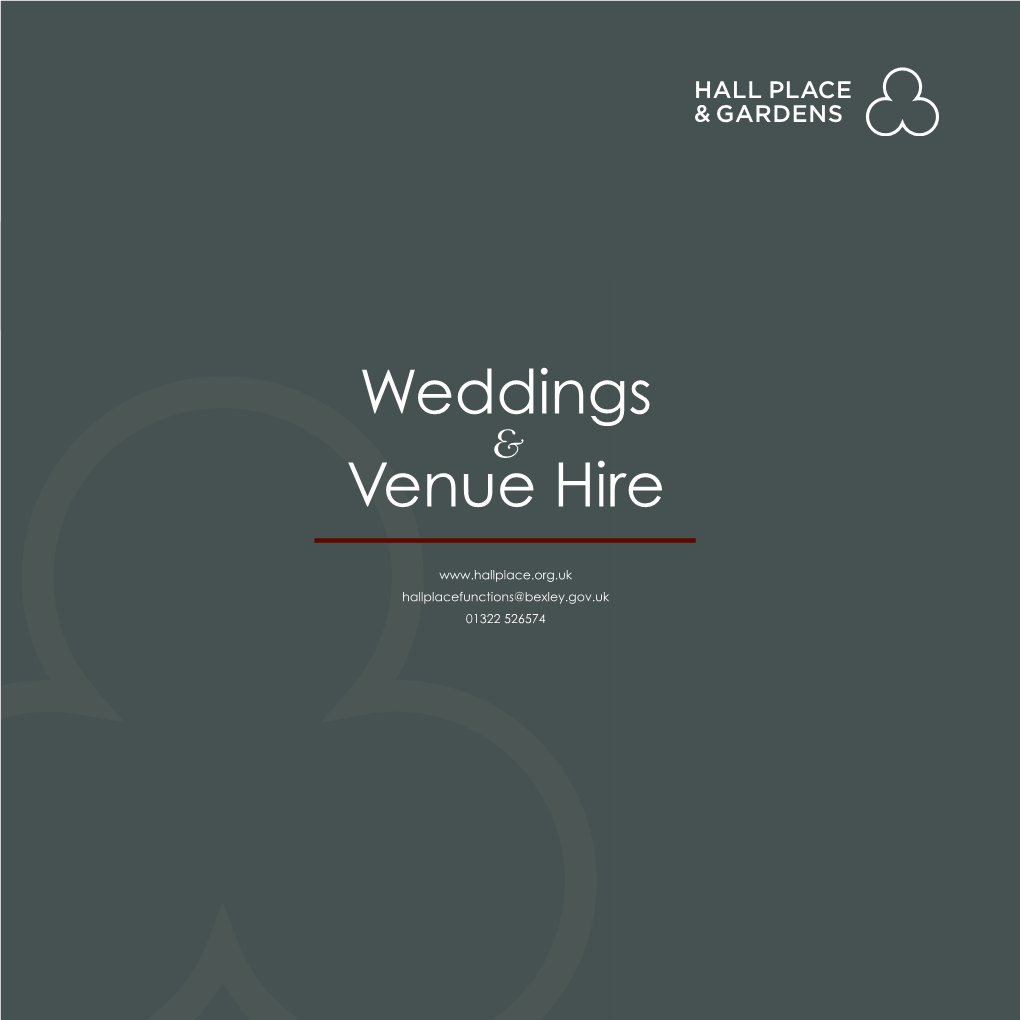 Weddings & Venue Hire