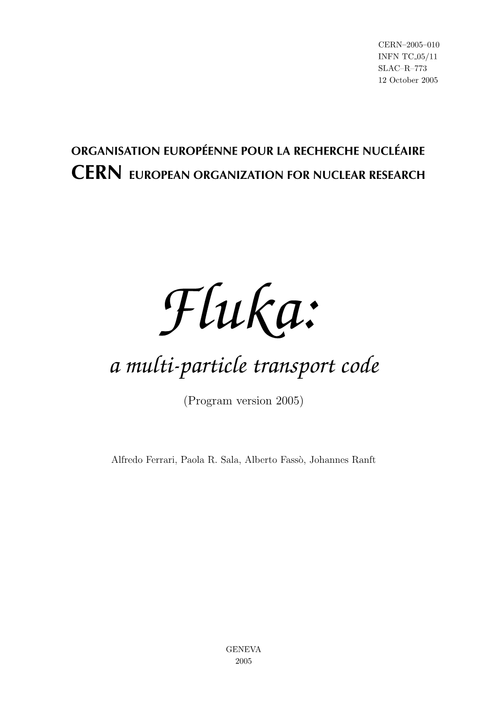 FLUKA Manual