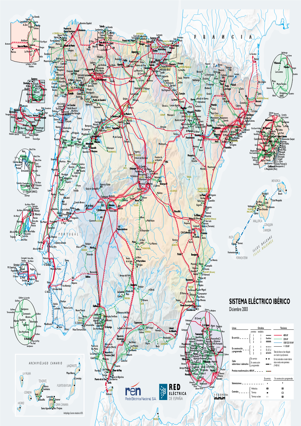 Mapa Del Sistema Eléctrico Ibérico