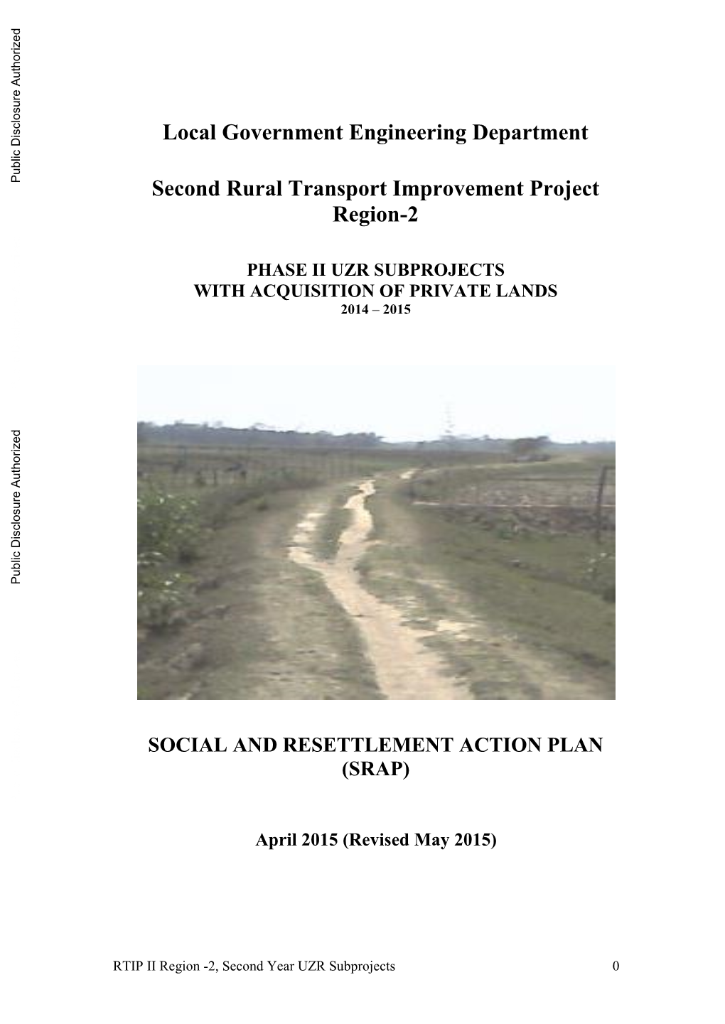 Social and Resettlement Action Plan (Srap)