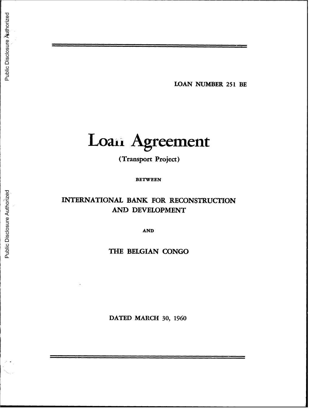 Loan Agreement (Transport Project)